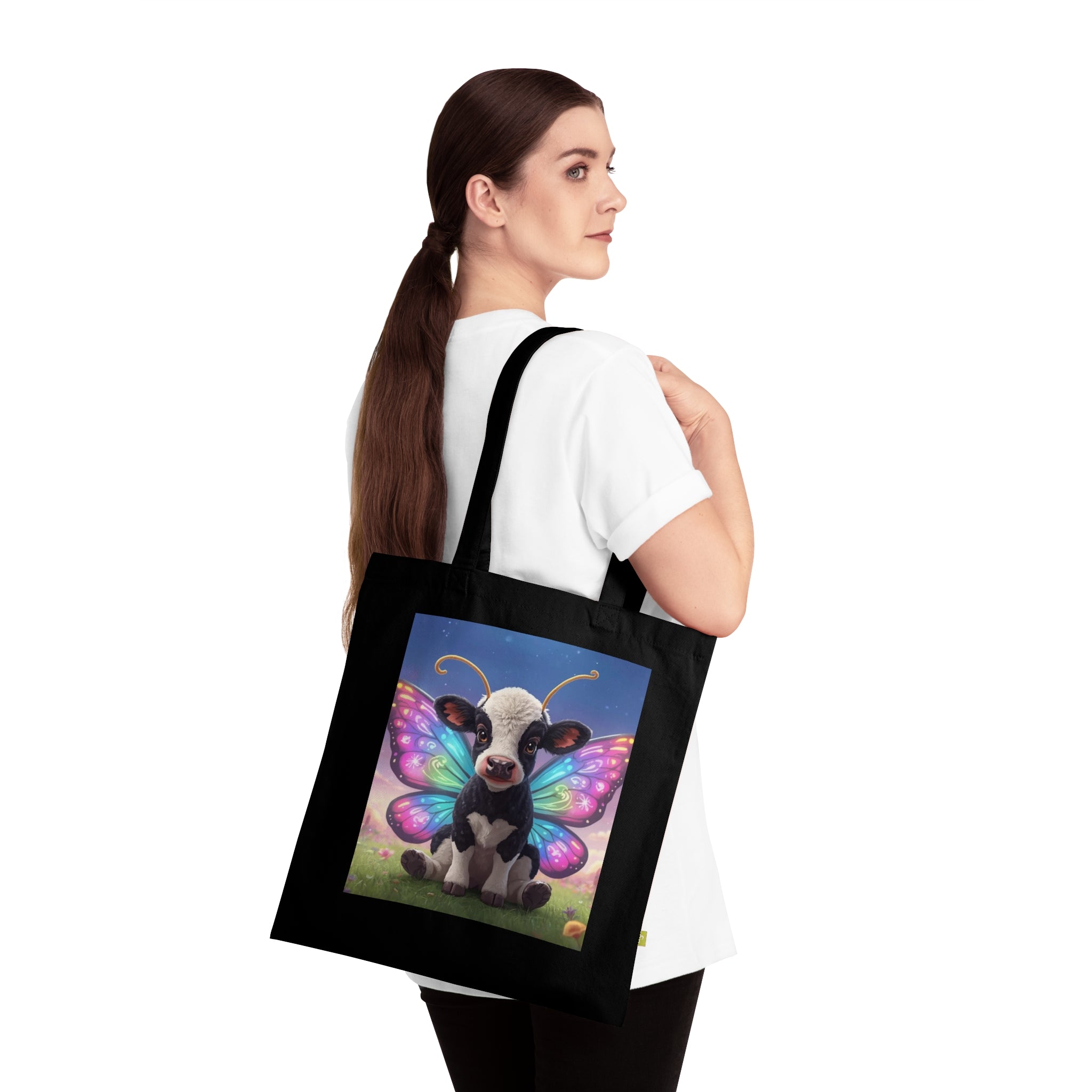 Tote Bag - Cow Butterfly Cute Design
